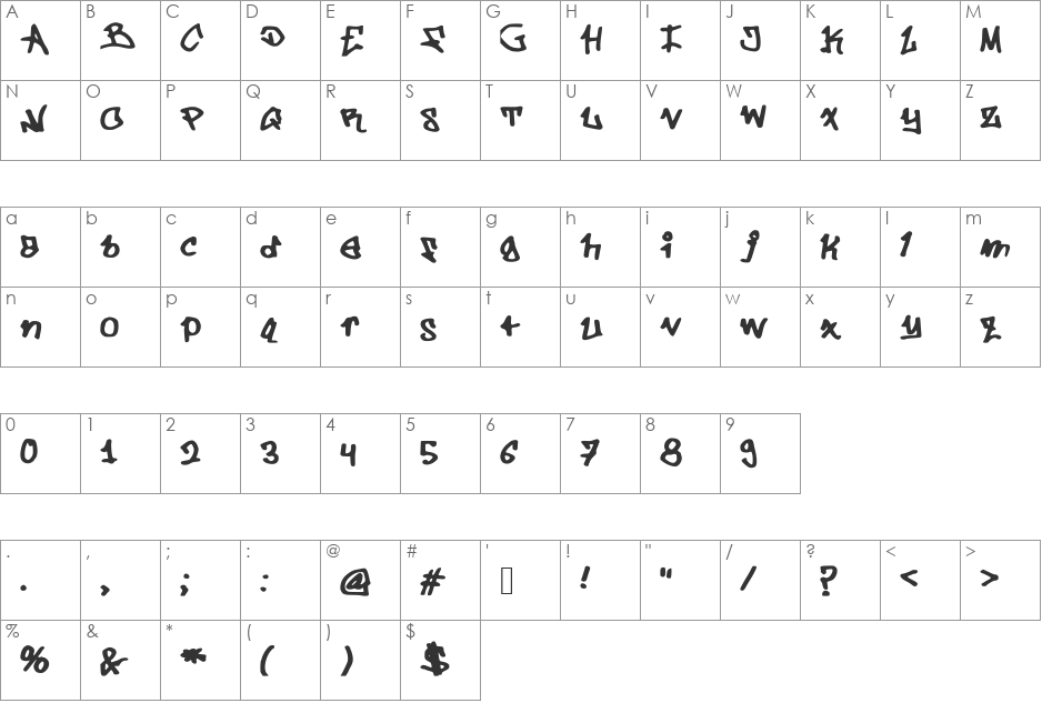 CITY_LIFE font character map preview