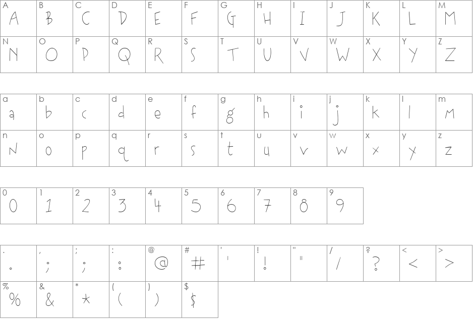 CK Eclectic font character map preview