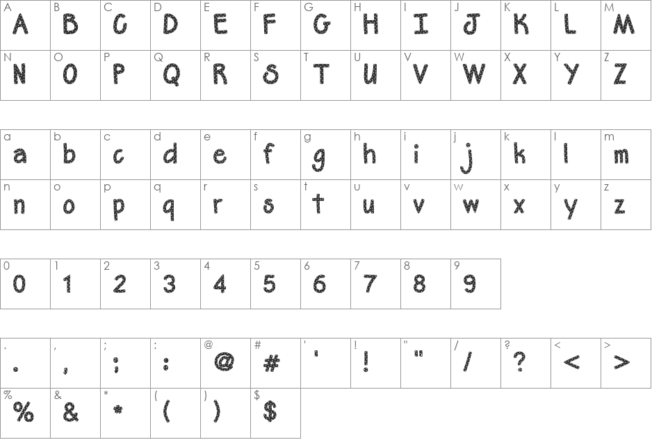 CK Frosting font character map preview