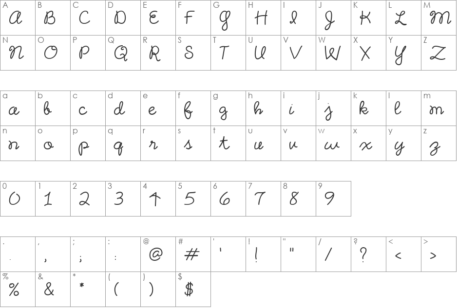 CK Letter Home font character map preview