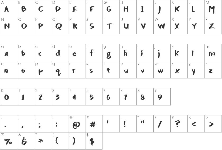 CK Marker font character map preview