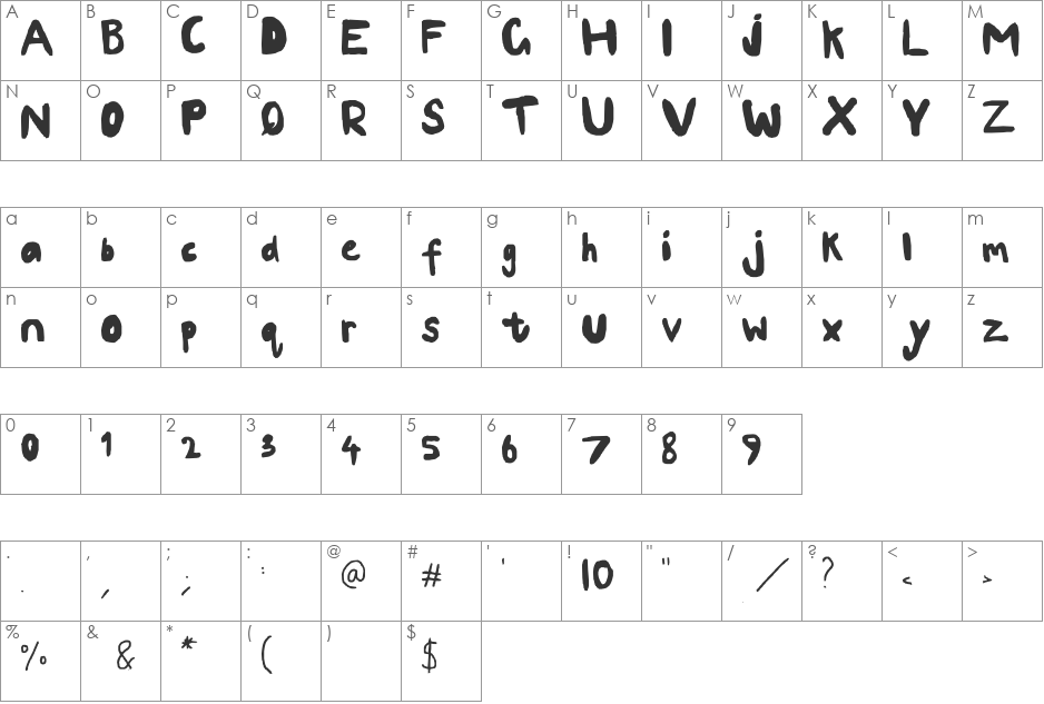 Clarkie 2 font character map preview