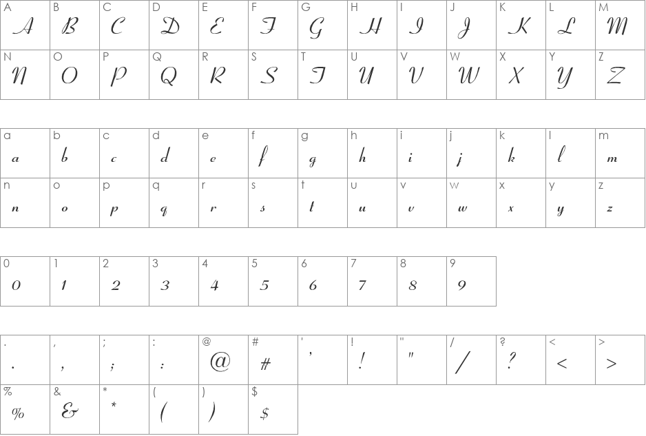 Clarnel-SemiBold-Italic font character map preview