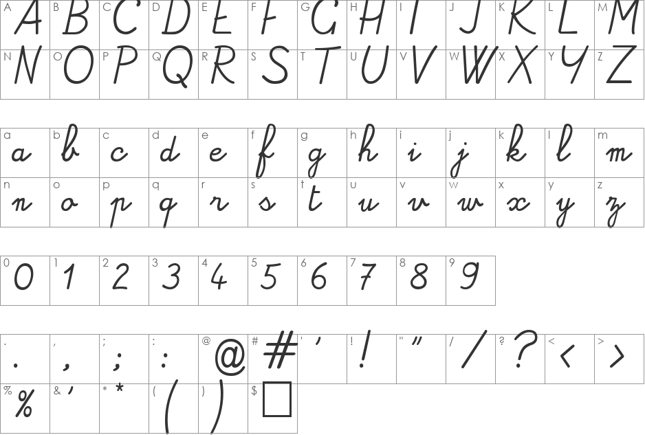 Alamain font character map preview