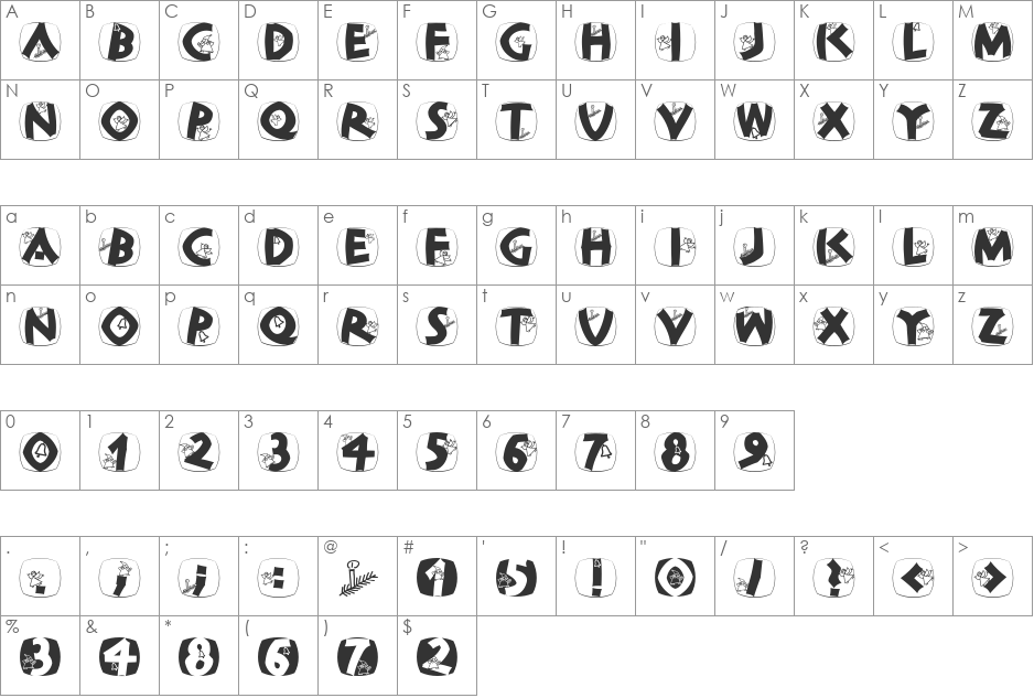 ClassiCapsXmas font character map preview