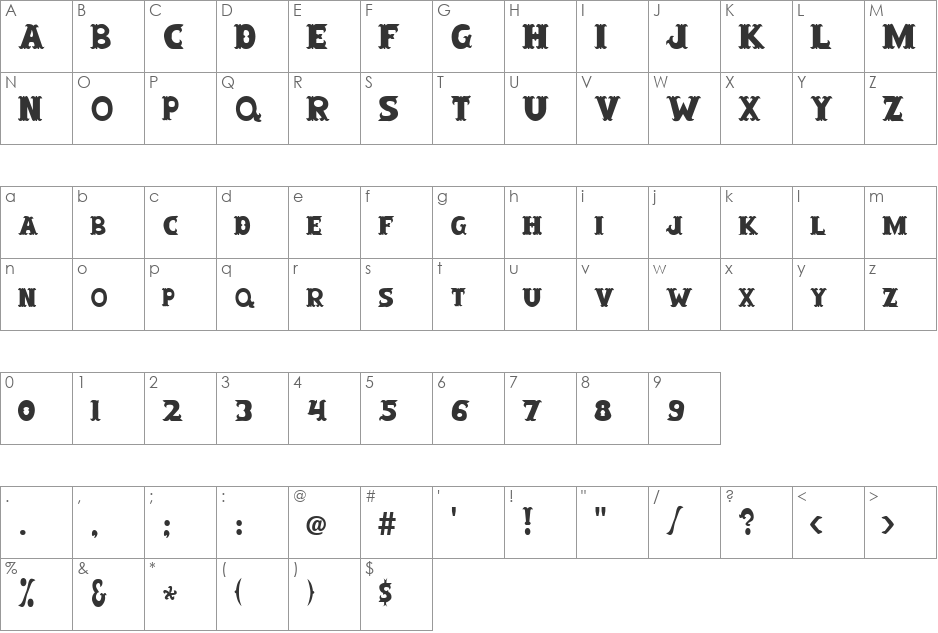 CLB-Thanksgiving-Base font character map preview