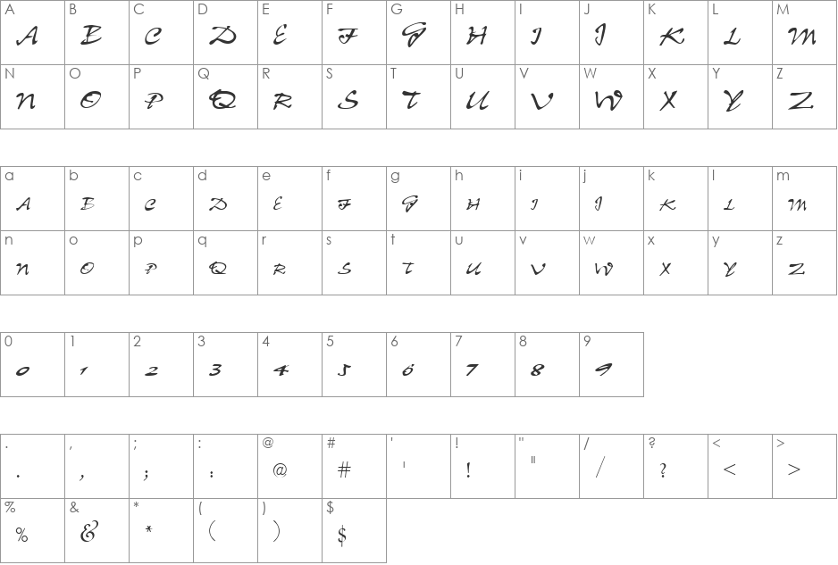 CLB-Valentine-Base font character map preview