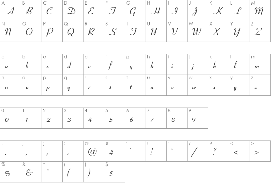 CLEAVER font character map preview