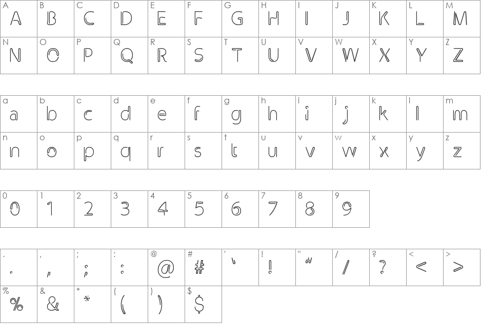 Clip font character map preview