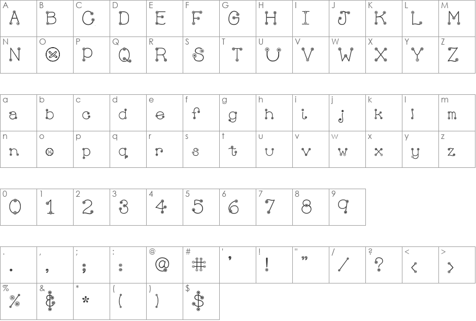 Clipz Buttons font character map preview