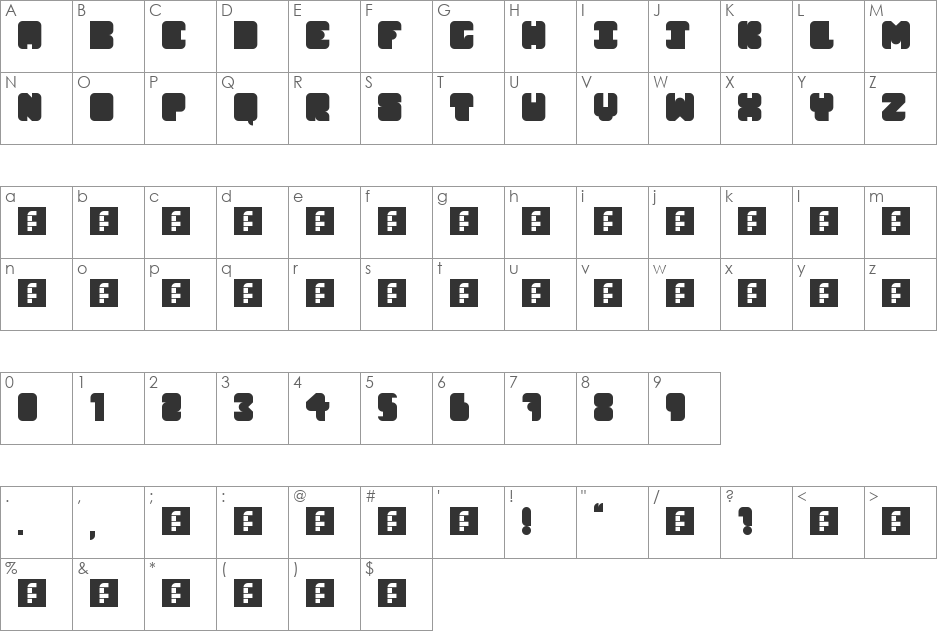 clone CHUBS font character map preview
