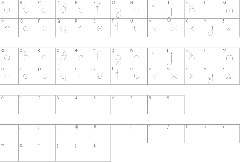 cloud font character map preview
