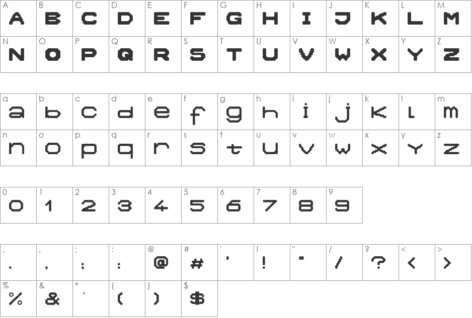Clouds font character map preview