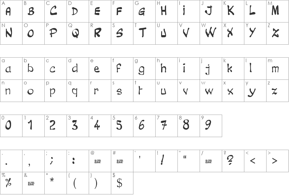 clovis cheury font character map preview