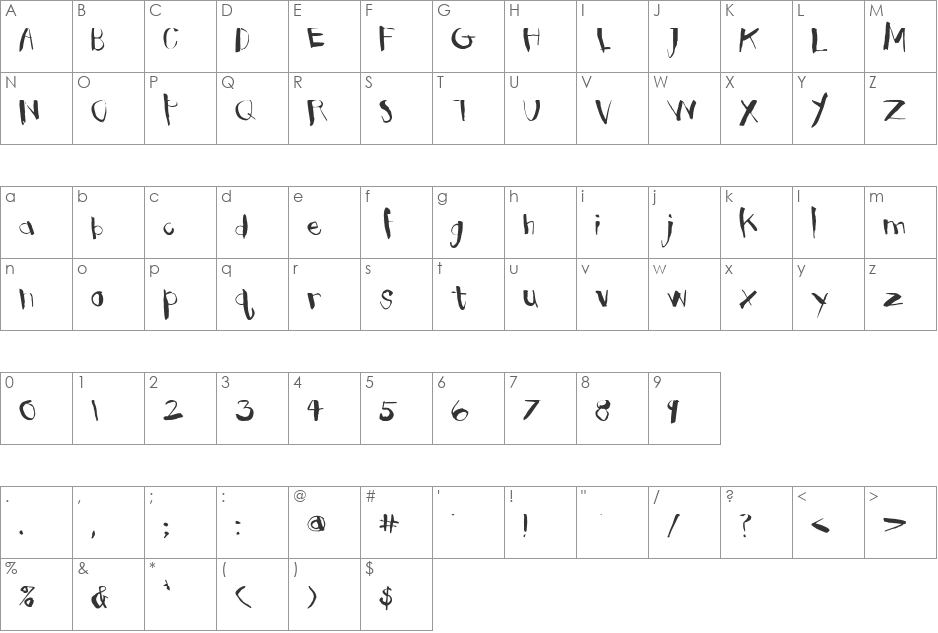 Clubhouse font character map preview