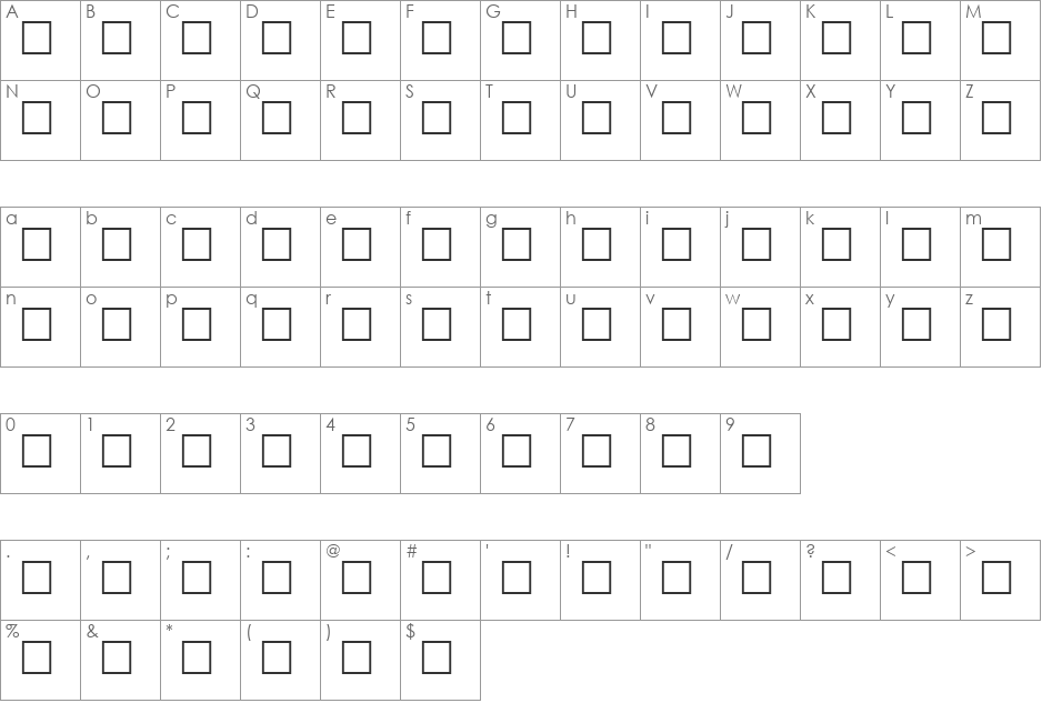 ALAWI-3-4 font character map preview