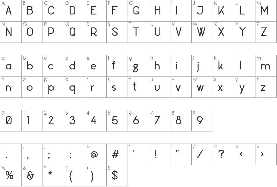 Coconut Express 01 font character map preview