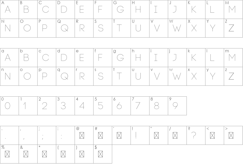 Code Pro Light Demo font character map preview