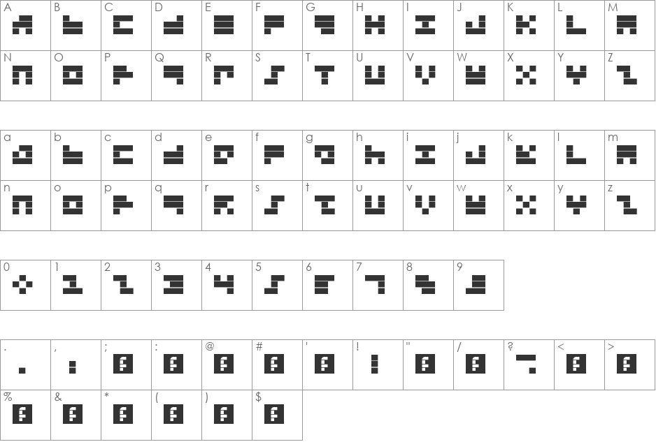 Codename: Monolithic font character map preview