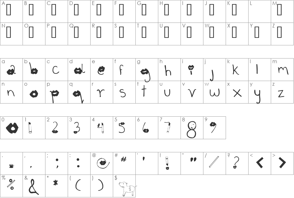 coffee talk font character map preview
