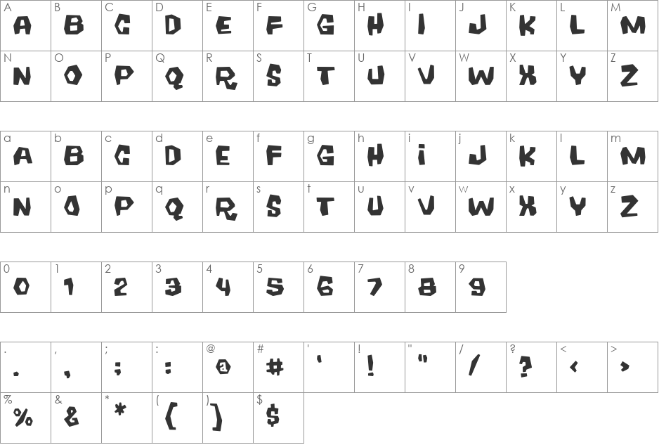 Coffeehouse font character map preview