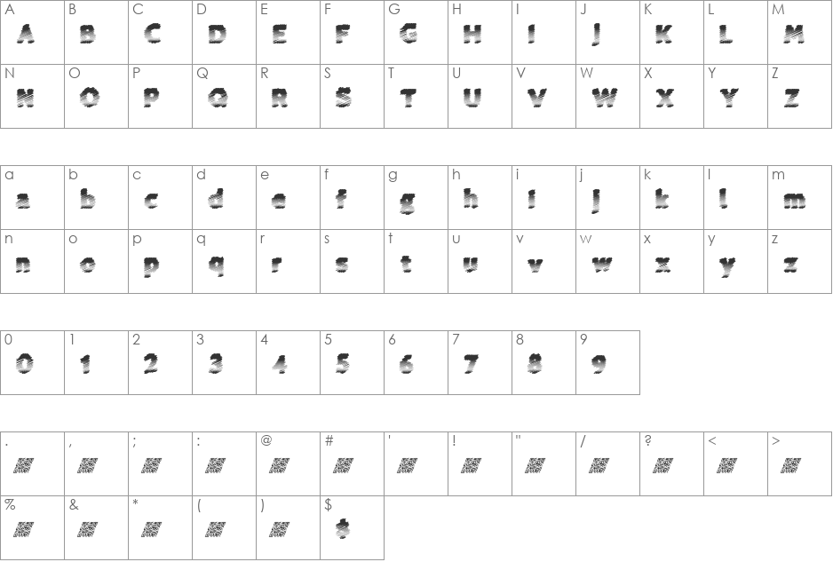 ColdSpring font character map preview