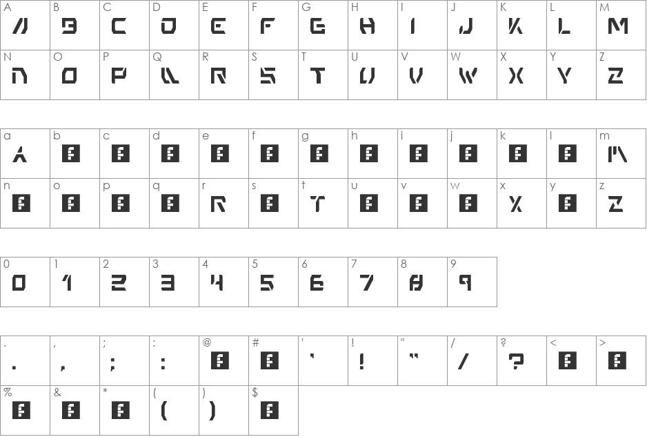 ColecTECH Caps V.1 font character map preview