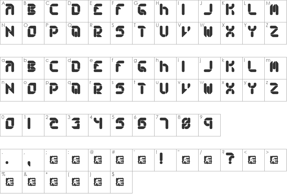 Collective RS (BRK) font character map preview