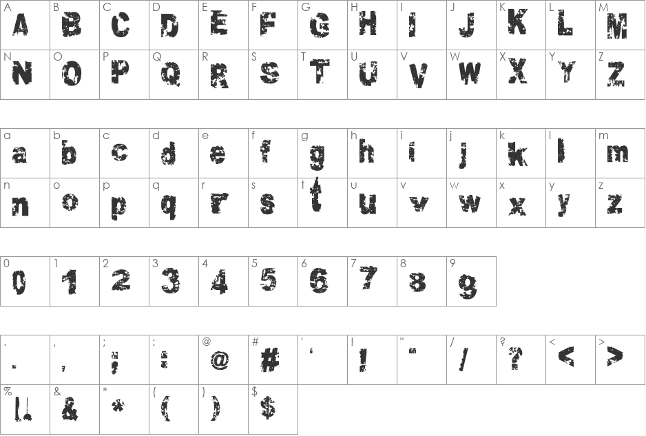 Colton Grundy font character map preview