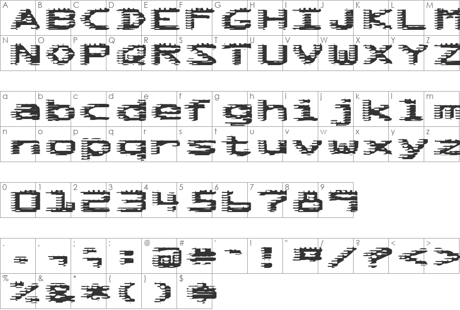 Colusus 2050 font character map preview