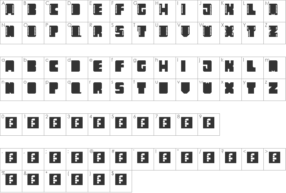 Come Callado font character map preview