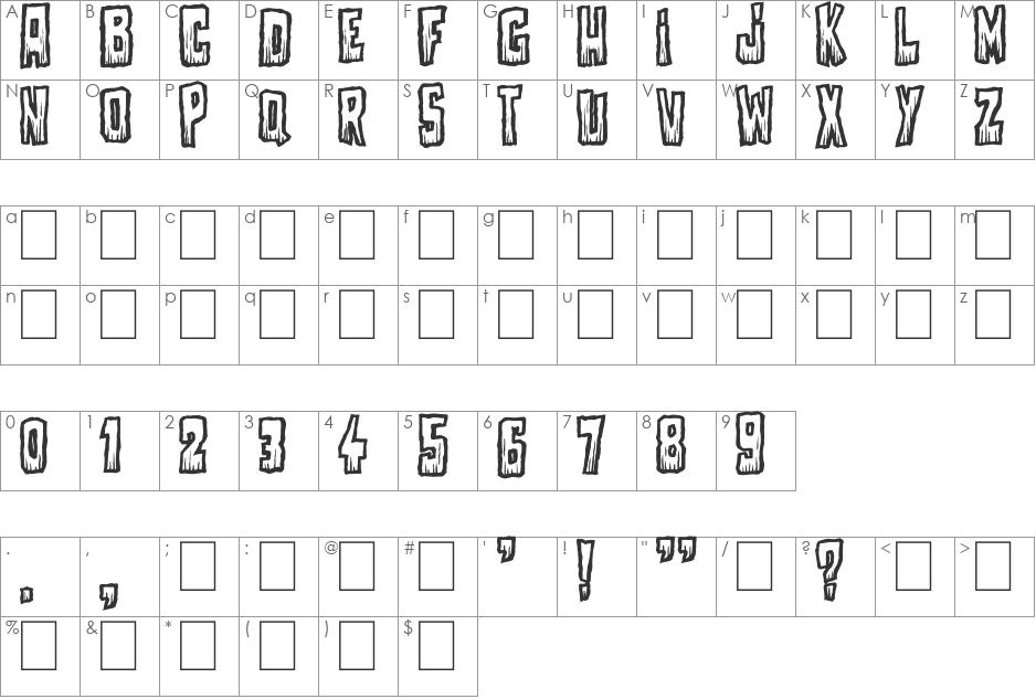 Come With Us font character map preview