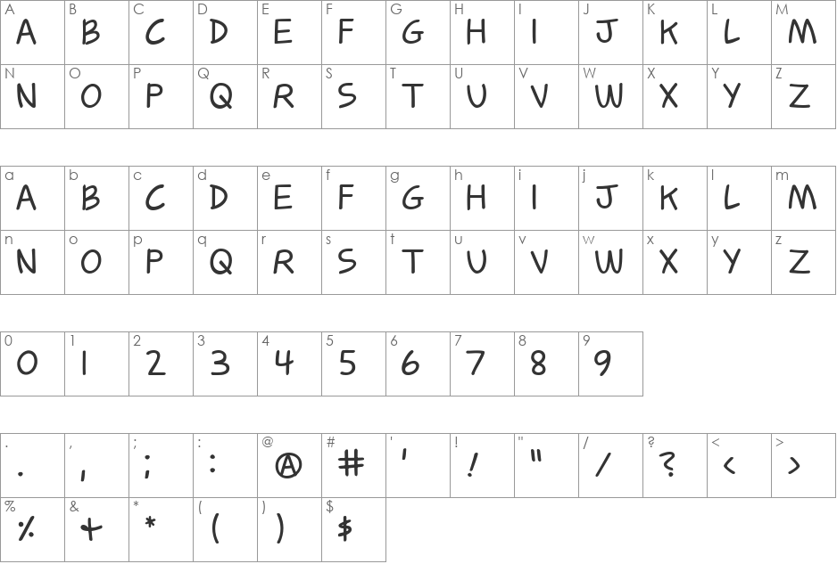 Cometbus font character map preview