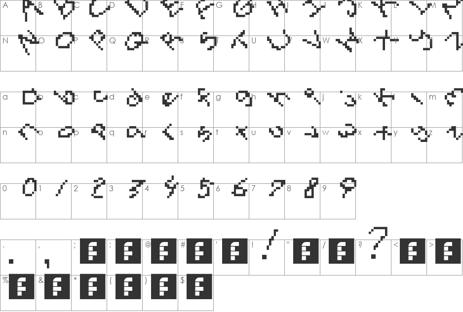 Comica Classic font character map preview