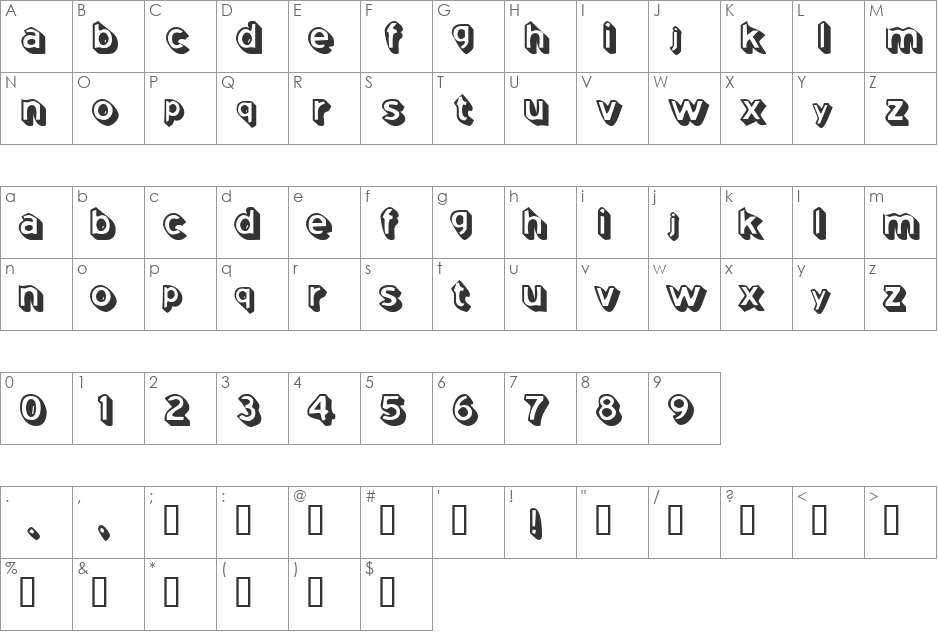 Coming Soon font character map preview