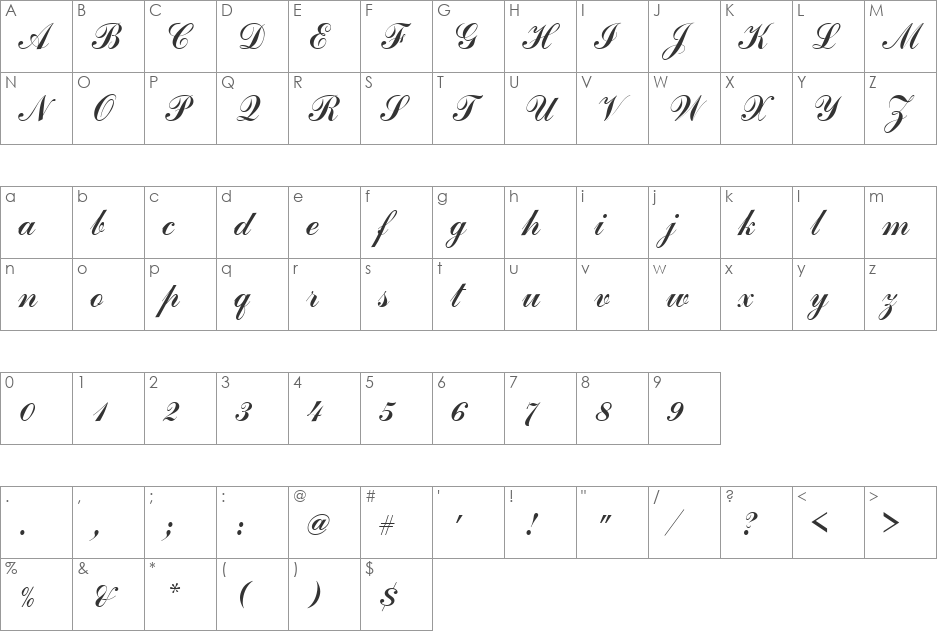 CommercialScrJoiD font character map preview