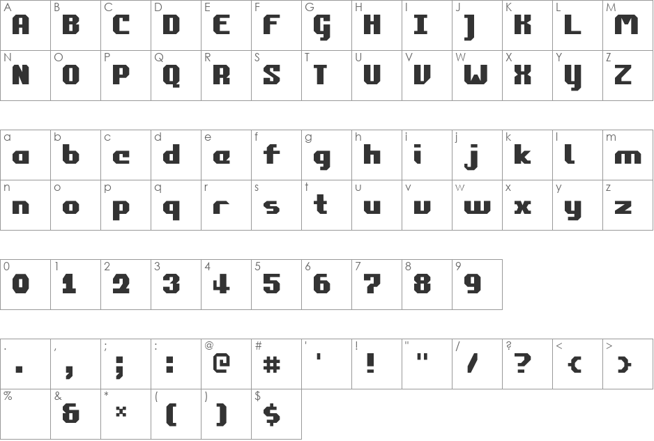 Commonwealth2 font character map preview