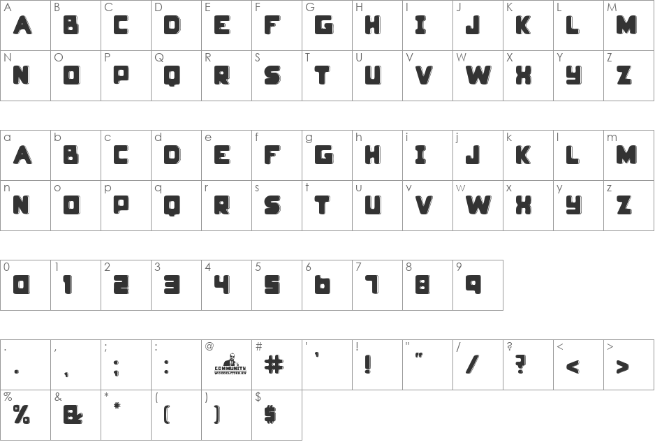community font character map preview
