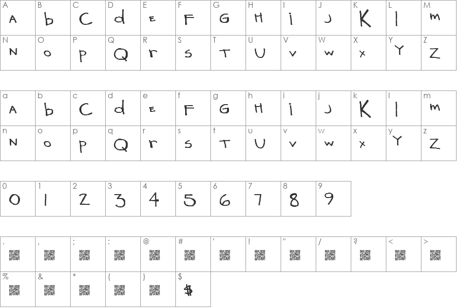 CompanyProblem font character map preview