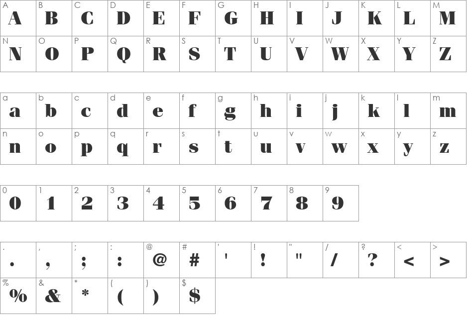 Compendium Black SSi font character map preview
