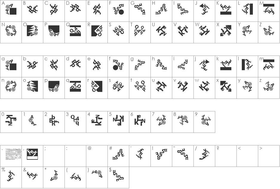 CompositLetters font character map preview