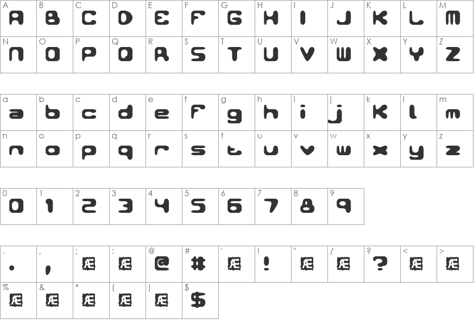 Conduit BRK font character map preview