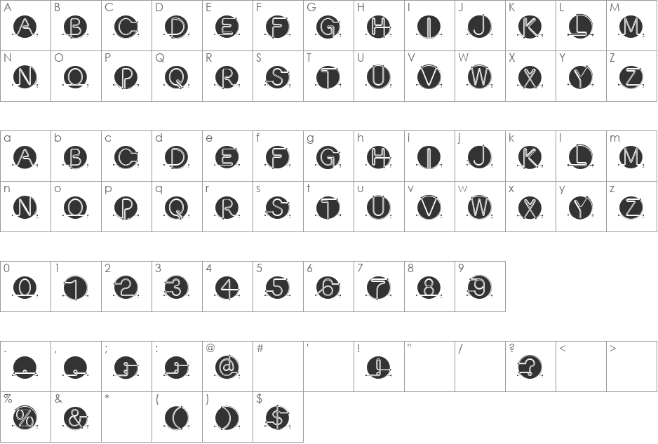 Conect font character map preview