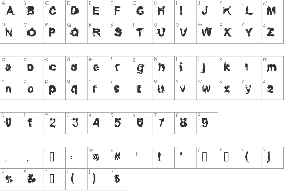 Conformyst font character map preview