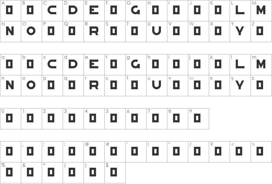 Congruency Demo font character map preview
