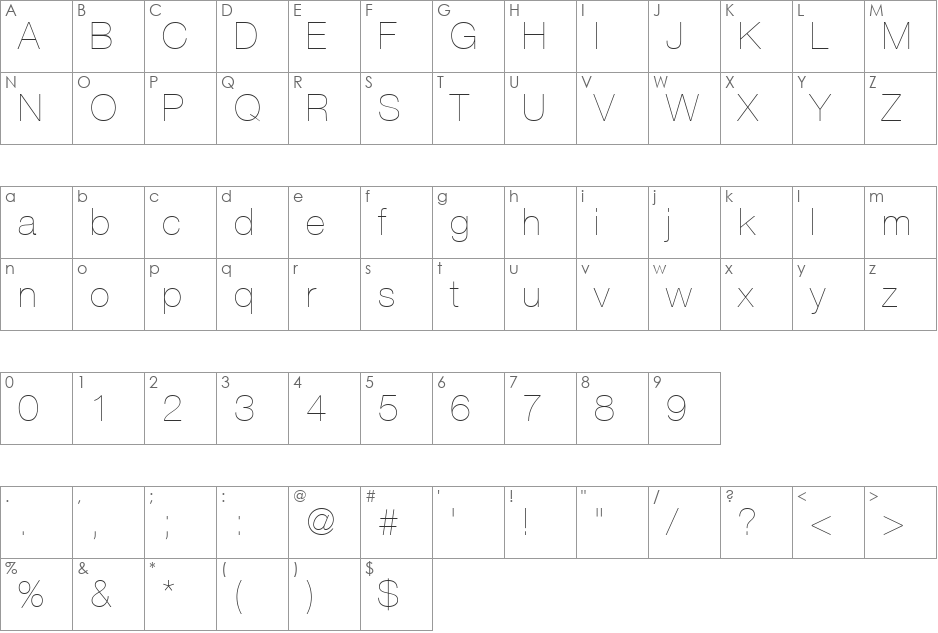 Context Reprise Light SSi font character map preview