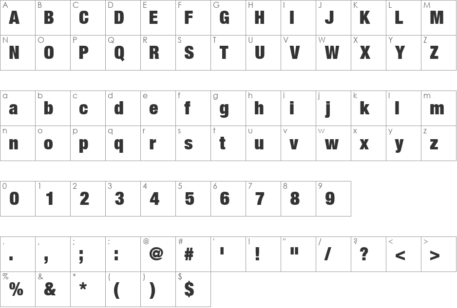 ContextRepriseExtraBlackSSi font character map preview