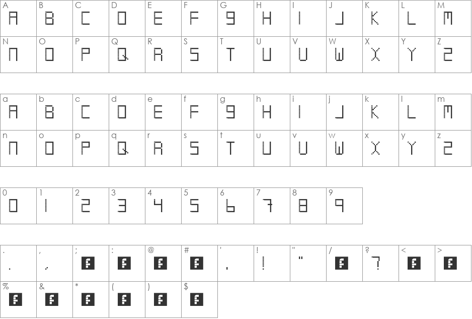 Coolio font character map preview