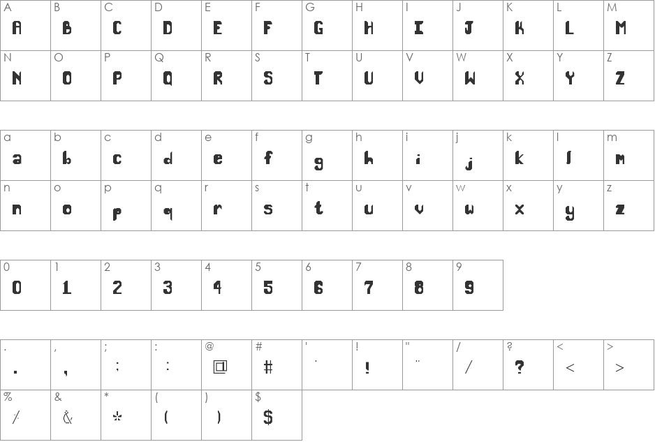 coolness font character map preview