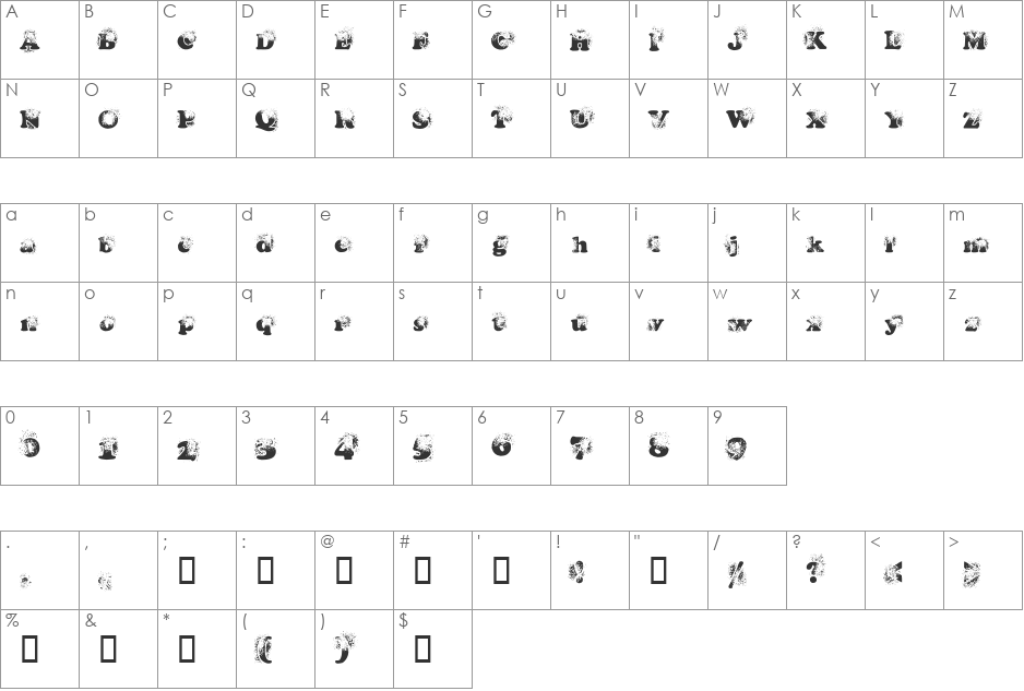 coop deville font character map preview